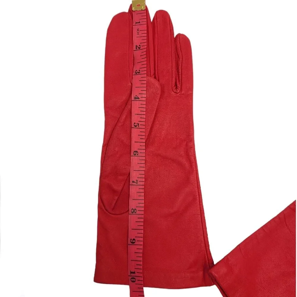 Vintage Red Womens Gloves Medium